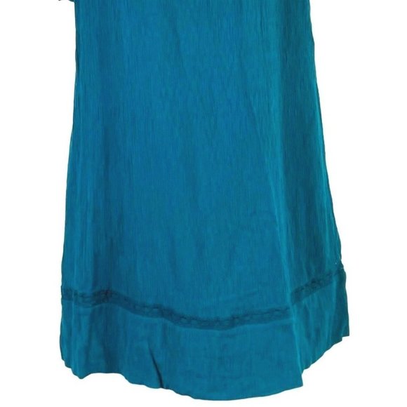 ANTHROPOLOGIE Meadow Rue teal dress size 8 short sleeve, stretch, mid length - Picture 4 of 12